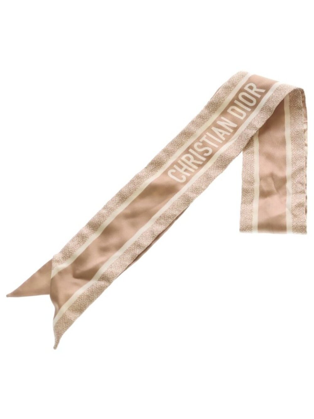 Dior Oblique Pattern Silk Calfskin Pink Gold Scarf
